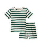 Nature Baby Shortie Pyjama Set Peppermint Holiday Stripe