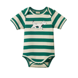 Nature Baby - Short Sleeve Bodysuit - Dog Walk - Peppermint Print