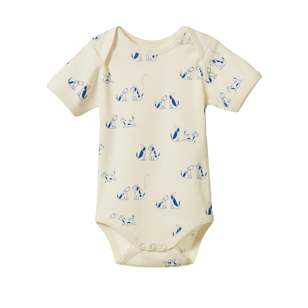 Nature Baby - Short Sleeve Bodysuit - Dog Walk Print