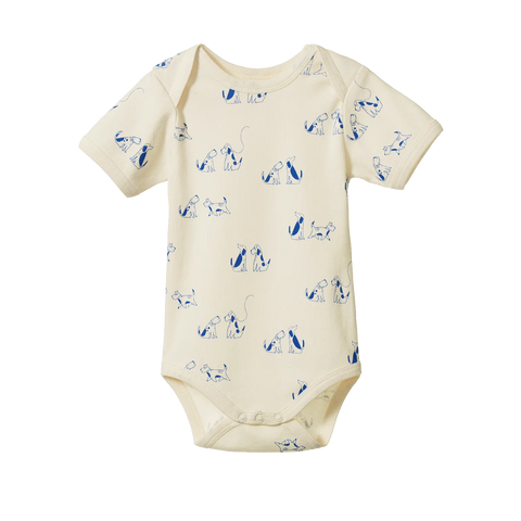 Nature Baby - Short Sleeve Bodysuit - Dog Walk Print