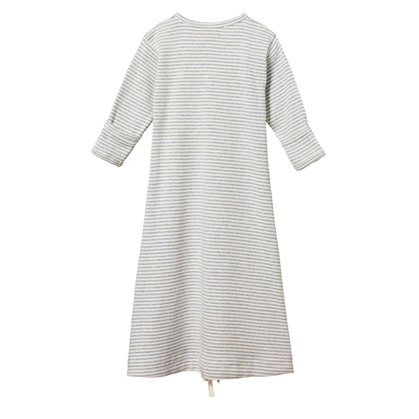 Nature Baby Cotton Sleeping Gown Grey Marle Stripe