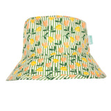 Acorn Tulips Broad Brim Bucket Hat Green, Peach and Yellow Floral