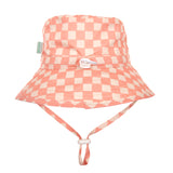 Acorn Pink Checks Broad Brim Bucket Hat Pink and Cream