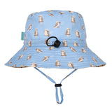 Acorn Kookaburra Wide Brim Bucket Hat Blue and Brown