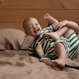 Nature Baby Summer Sleepy Suit Peppermint Holiday Stripe