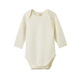Nature Baby Mer Ess L/S  Bodysuit Pointelle - Natural