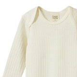 Nature Baby Mer Ess L/S  Bodysuit Pointelle - Natural