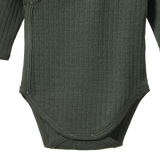 Nature Baby Mer Ess L/S Kimono Bodysuit Pointelle - Thyme