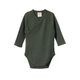 Nature Baby Mer Ess L/S Kimono Bodysuit Pointelle - Thyme
