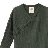 Nature Baby Mer Ess L/S Kimono Bodysuit Pointelle - Thyme