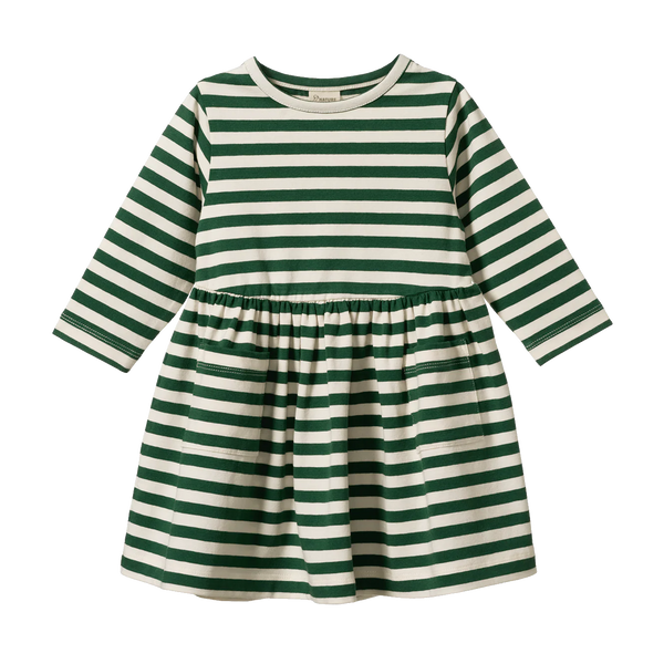 Nature Baby L/S Twirl Dress - Eden Sea Stripe