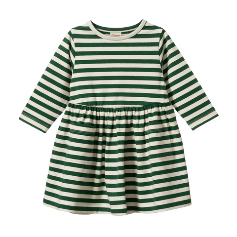 Nature Baby L/S Twirl Dress - Eden Sea Stripe