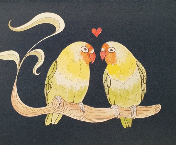 Moonface Maddy Love Birds Card