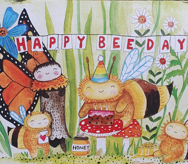 Moonface Maddy Happy Bee Day Card