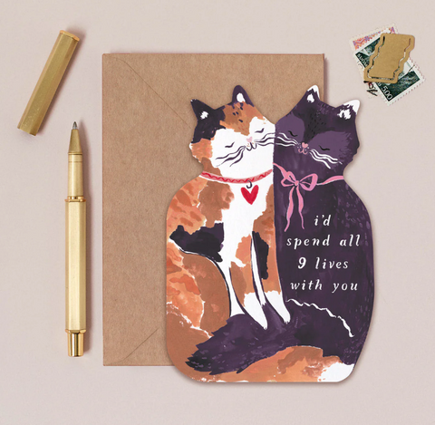 Sister Paper Co Nine Lives Cat Card