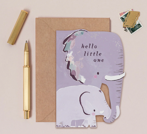 Sister Paper Co Elephant New Baby Card