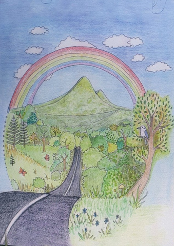 Moon Face Maddy Rainbow Mountain