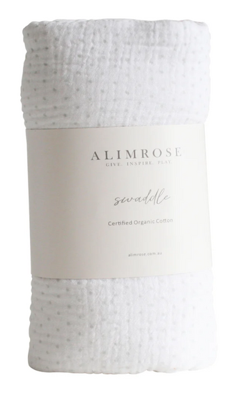 Alimrose Muslin Swaddle Grey Spot