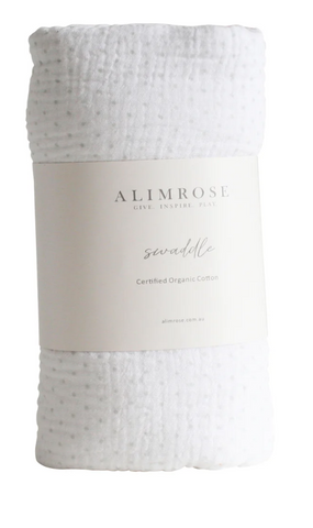Alimrose Muslin Swaddle Grey Spot