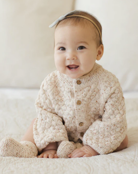 Quincy Mae Bubble Knit Cardigan - Natural Confetti