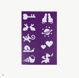 Oh Flossy Reusable Adhesive Face Paint & Makeup Stencils - Purpule
