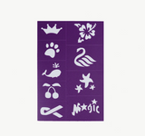Oh Flossy Reusable Adhesive Face Paint & Makeup Stencils - Purpule
