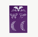 Oh Flossy Reusable Adhesive Face Paint & Makeup Stencils - Purpule