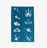 Oh Flossy Reusable Adhesive Face Paint & Makeup Stencils - Teal