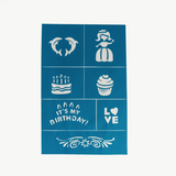 Oh Flossy Reusable Adhesive Face Paint & Makeup Stencils - Teal