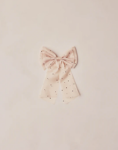 Noralee Alice Bow Flocked Dot - Antique