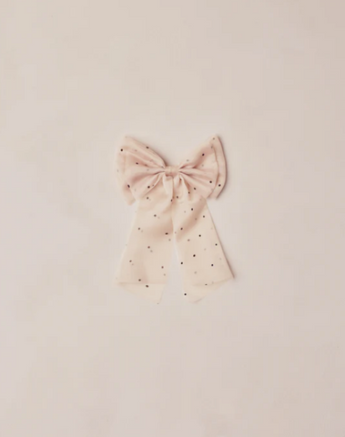 Noralee Alice Bow Flocked Dot - Antique