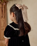 Noralee Alice Bow Flocked Dot - Antique