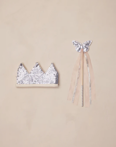 Noralee Crown & Wand - Silver Sequin