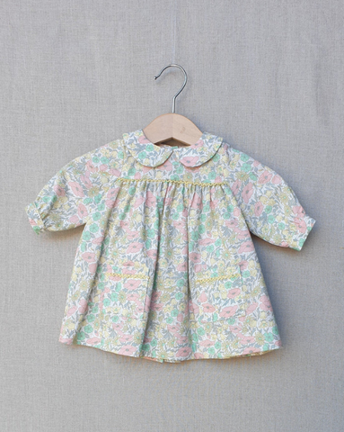 Pretty Wild Kids Bella Long Sleeve Dress - Liberty Daisy Lime