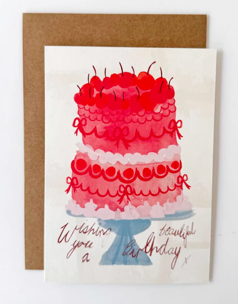 Vintage Happy Birthday Cake