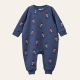 Nature Baby Long Sleeve Juno Romper Best Friend Indigo Print