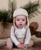 Acorn Aviator Cord Beanie Chestnut