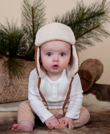 Acorn Aviator Cord Beanie Chestnut