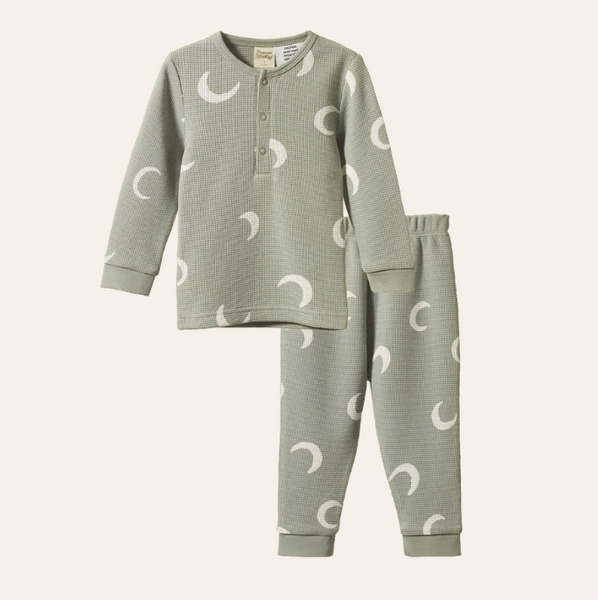 Nature Baby Long Sleeve Waffle Pyjamas Crescent