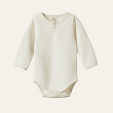 Nature Baby Henley L/S Bodysuit Waffle Natural