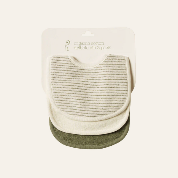 Nature Baby Dribble Bib 3 Pack Nettle/Pinstripe/Natural