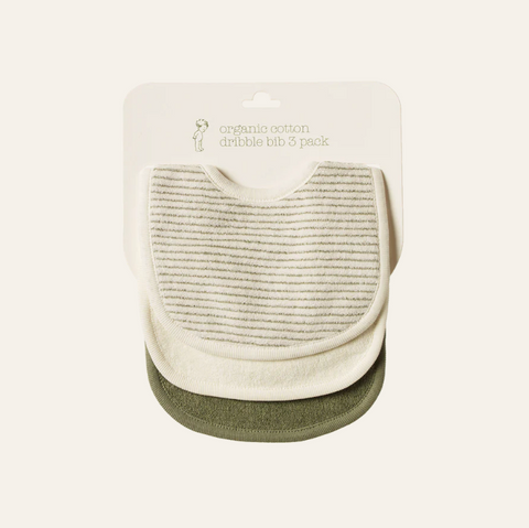 Nature Baby Dribble Bib 3 Pack Nettle/Pinstripe/Natural