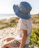 Acorn Frayed Bucket Hat Sky Blue