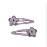 Lauren Hinkley  - Purple Glitter Flower Hair Clips