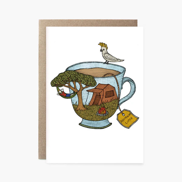 The Nonsense Maker Teacup Camping Card