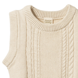 Nature Baby Walter Vest - Oatmeal Marl Cable Knit
