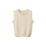 Nature Baby Walter Vest - Oatmeal Marl Cable Knit
