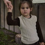 Nature Baby Walter Vest - Oatmeal Marl Cable Knit