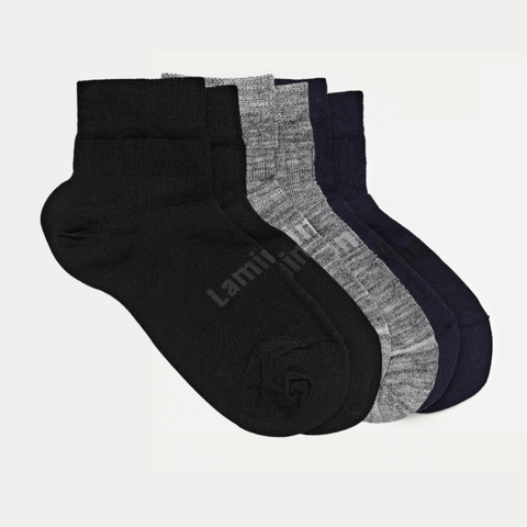 Lamington Adult Merino Ankle Socks Plain - Grey