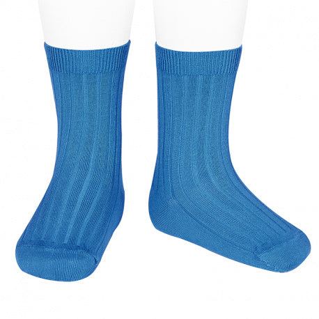 Condor Ankle Ribbed Sock (#447 Azulon) Electric Blue